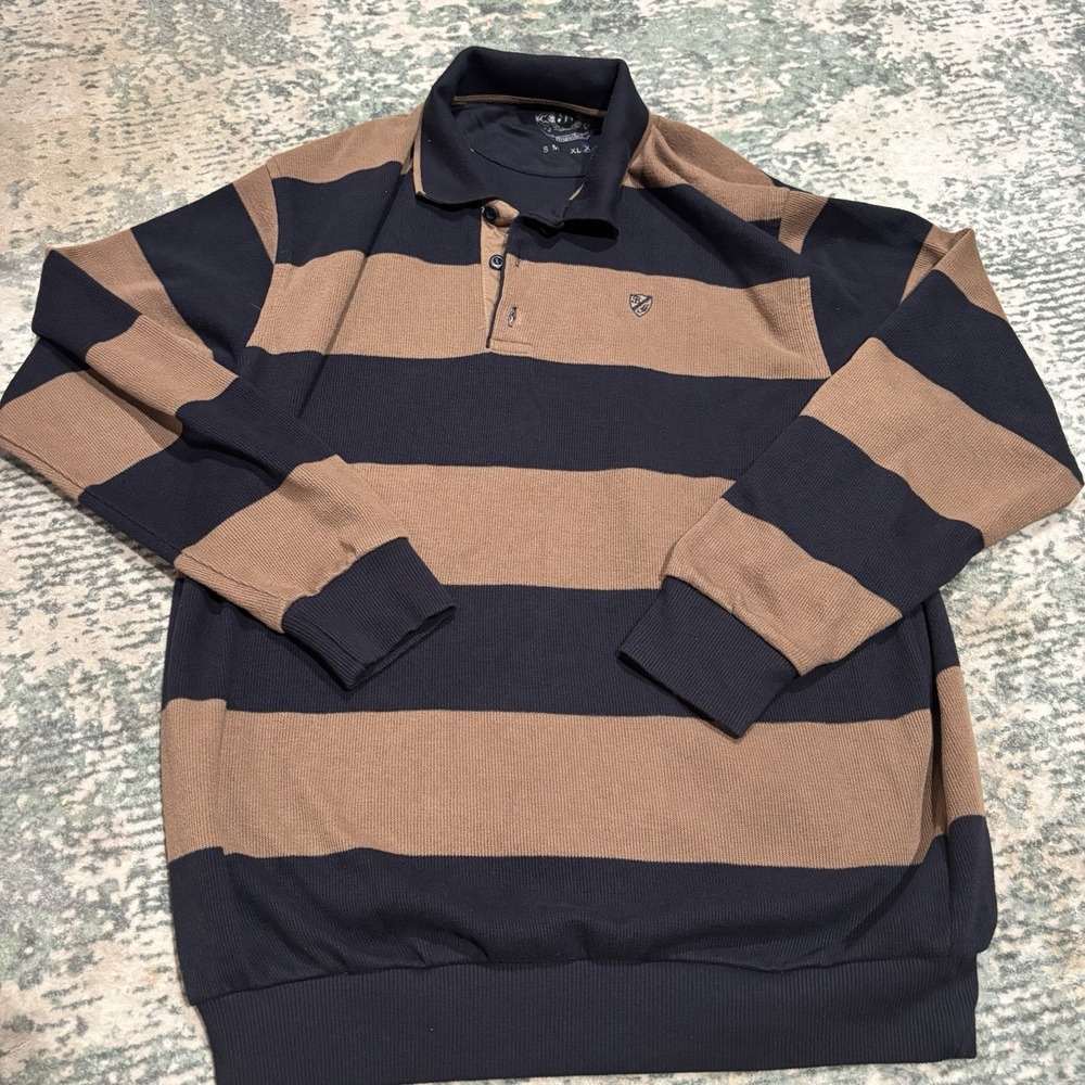 Bugatchi long-sleeve knit polo Men's XXL (fits Like Large)